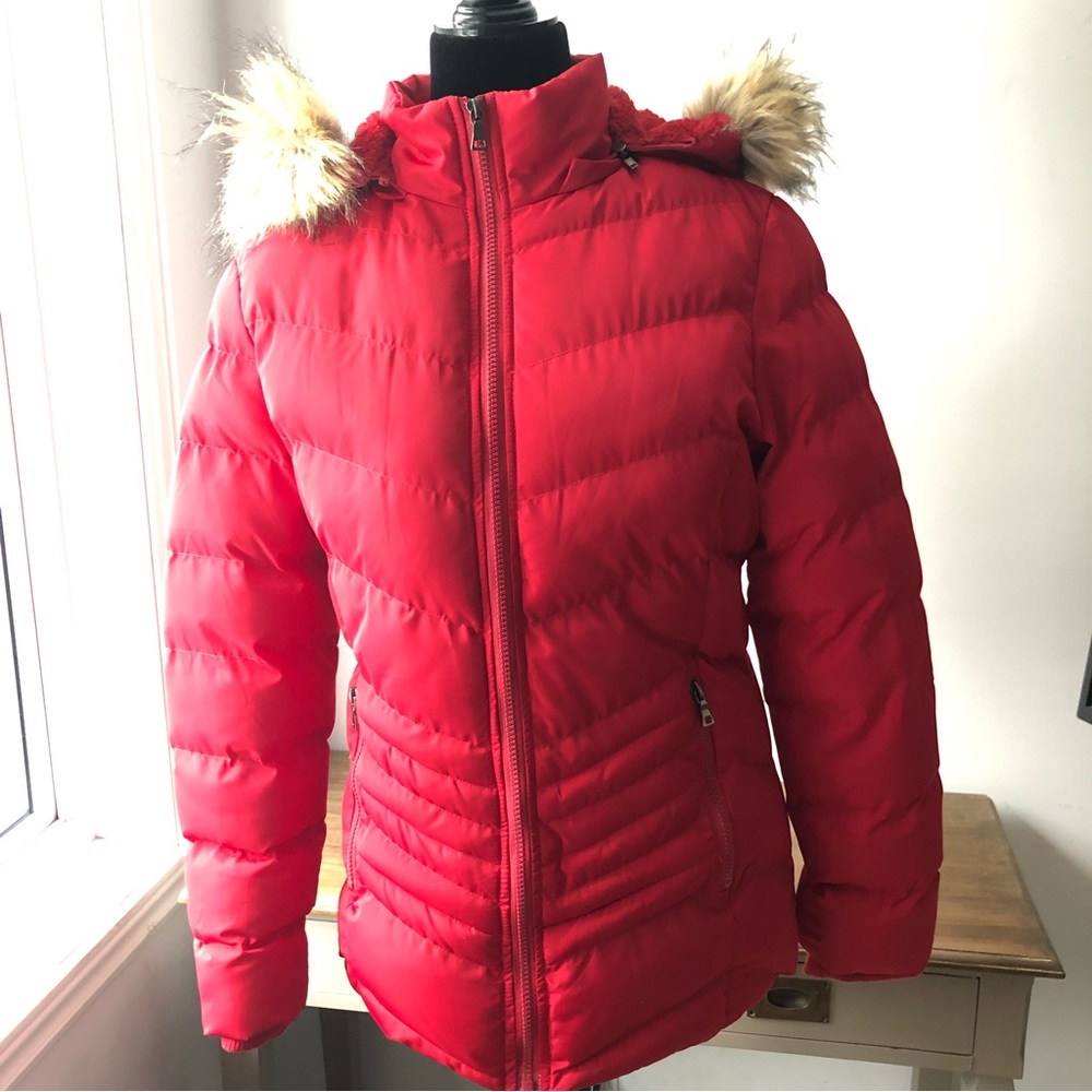 Red Short Puffer Jacket